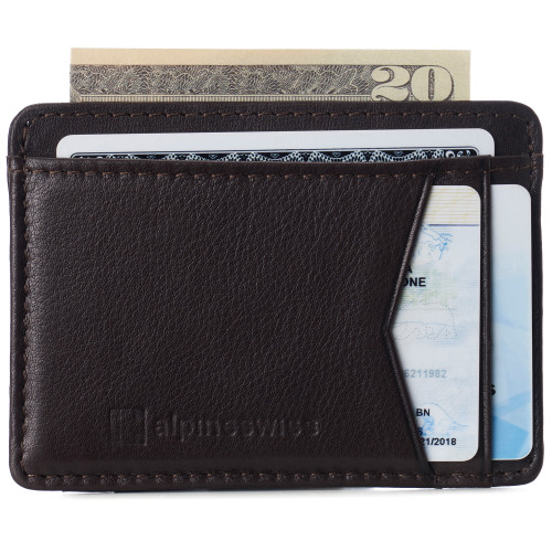 Alpine Swiss Alpine Swiss RFID Minimalist Oliver Front Pocket Wallet For Men Leather Comes In A Gift Box