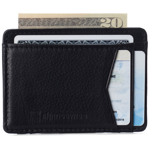 alpine swiss Alpine Swiss RFID Minimalist Oliver Front Pocket Wallet For Men Leather Comes in a Gift Box