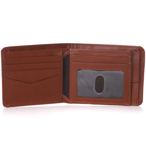 Alpine Swiss Alpine Swiss RFID Protected Men’s Max Coin Pocket Bifold Wallet With Divided Bill Section Comes In A Gift Box