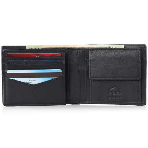 alpine swiss Alpine Swiss RFID Protected Men’s Max Coin Pocket Bifold Wallet with Divided Bill Section Comes in a Gift Box alpine swiss Alpine Swiss RFID Protected Men’s Max Coin Pocket Bifold Wallet with Divided Bill Section Comes in a Gift Box
