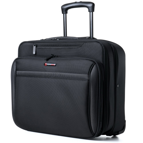 Alpine Swiss Alpine Swiss Rolling Laptop Briefcase Wheeled Overnight Carry On Bag Up To 15.6 Inches Notebook - Carries Legal Size Files
