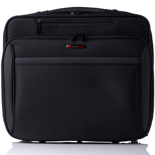 alpine swiss Alpine Swiss Rolling Laptop Briefcase Wheeled Overnight Carry on Bag Up to 15.6 Inches Notebook - Carries Legal Size Files