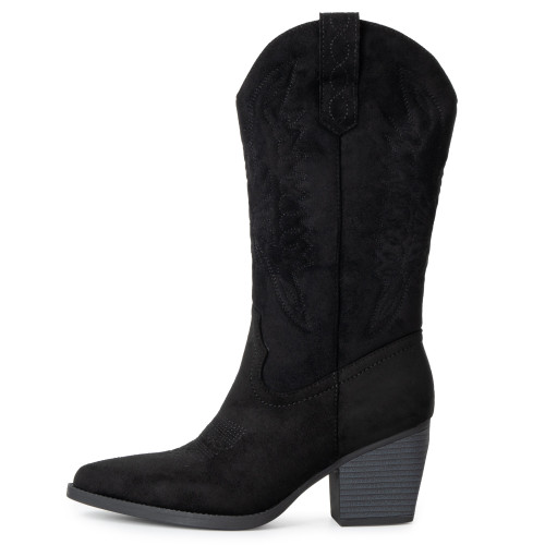 Alpine Swiss Alpine Swiss Sadie Womens Cowboy Boots Western Cowgirl Boots Mid Calf Chunky Block High Heel Booties