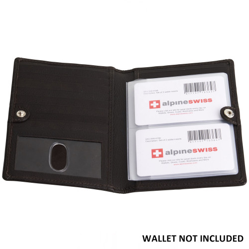 Alpine Swiss Alpine Swiss Set Of 2 Hipster Wallet Plastic Inserts 6 Page Picture Card Holders