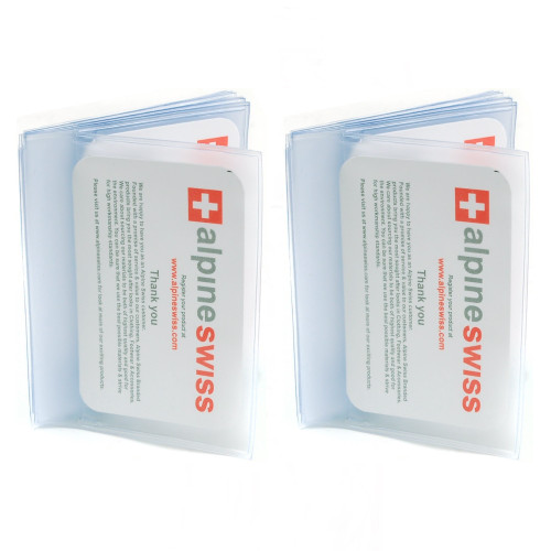 Alpine Swiss Alpine Swiss Set Of 2 Plastic Wallet Inserts 6 Page Card Holder Picture Windows