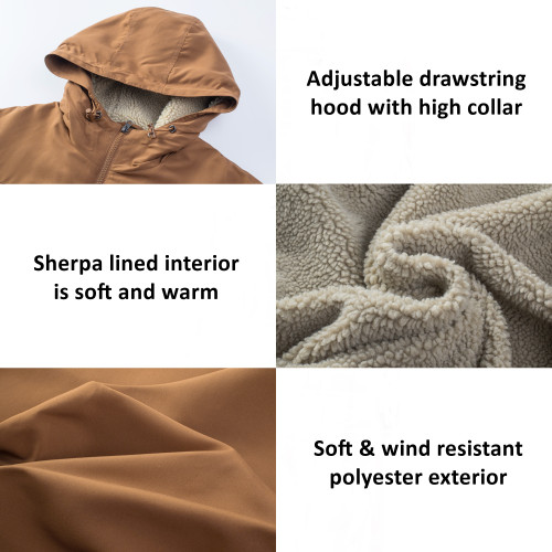 Alpine Swiss Alpine Swiss Shane Mens Sherpa Lined Parka Hooded Winter Coat Cargo Utility Jacket