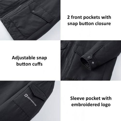 Alpine Swiss Alpine Swiss Shane Mens Sherpa Lined Parka Hooded Winter Coat Cargo Utility Jacket