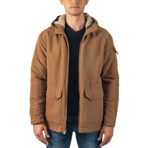 alpine swiss Alpine Swiss Shane Mens Sherpa Lined Parka Hooded Winter Coat Cargo Utility Jacket