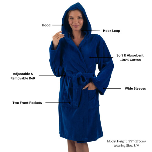 Alpine Swiss Alpine Swiss Stacy Women Hooded Bathrobe Cotton Terry Cloth Robe For Women Super Absorbent Quick Drying Luxury Hotel Spa Robe