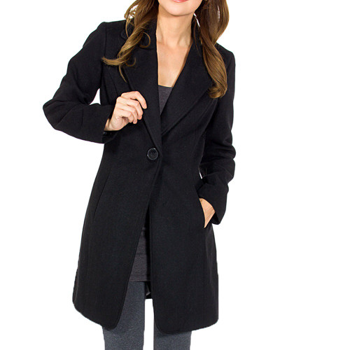 Alpine Swiss Alpine Swiss Stella Womens Wool Single Button 7/8 Length Overcoat