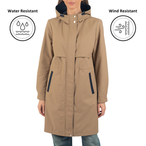 Alpine Swiss Alpine Swiss Tanya Womens Hooded Rain Jacket Long Raincoat Trench Coat Windbreaker