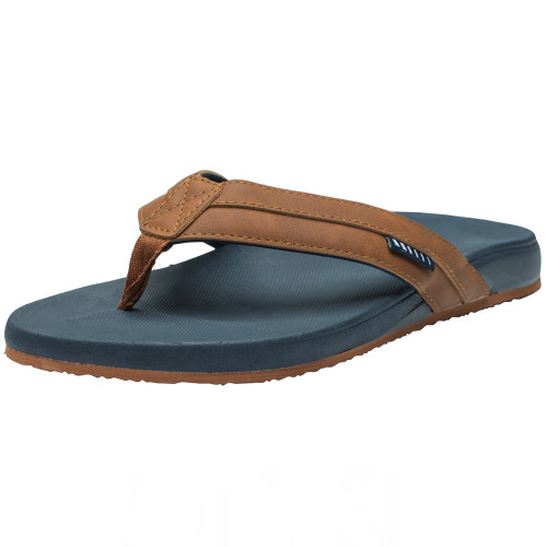 alpine swiss Alpine Swiss Trey Mens Flip Flops | Cushioned Thong Beach Sandals for Men | Non-Slip Soles Mens Shoes Everyday Wear | Arch Support & Heel Cupping | Durable Treaded Sole | Faux Leather Strap Sandals
