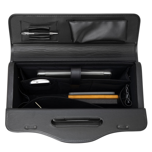 Alpine Swiss Alpine Swiss Wheeled Briefcase | Rolling Briefcase Locking Telescopic Handle 4 Replaceable Wheels | Pilot Lawyer Litigator Attache Case | 17” Laptop Compartment | Dual Combo Locks | Organizer Pockets