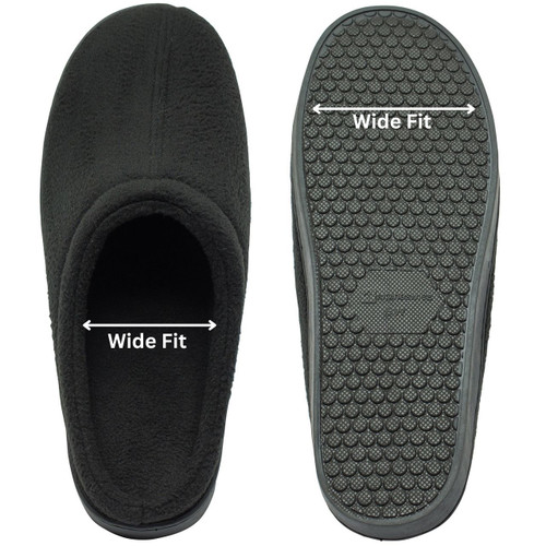 Alpine Swiss Alpine Swiss Wide Mens Fleece Clog Slippers | Wide Width Slip-On House Shoes With Memory Foam | Cozy Durable Indoor Comfort