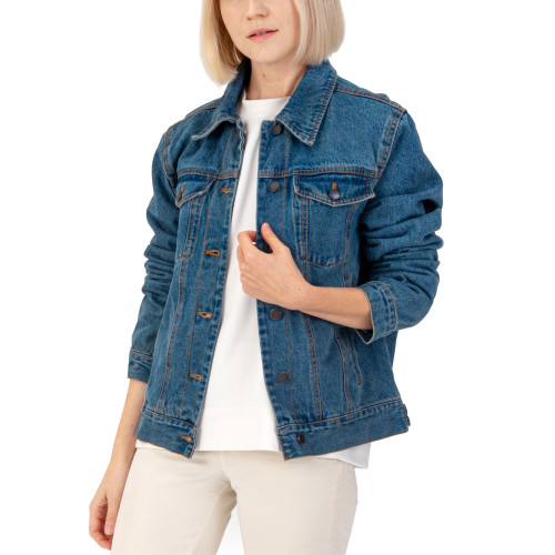 Alpine Swiss Alpine Swiss Womens Denim Jacket Classic Trucker Jean Jacket Button Up Coat