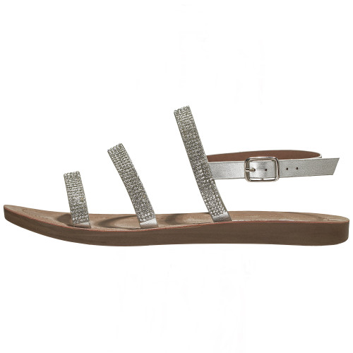 Alpine Swiss Alpine Swiss Womens Flat Strappy Rhinestone Sandals Gladiator Shoes