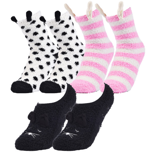 alpine swiss Alpine Swiss Womens Fuzzy Socks Warm Fluffy Slipper Socks with Gift Bow