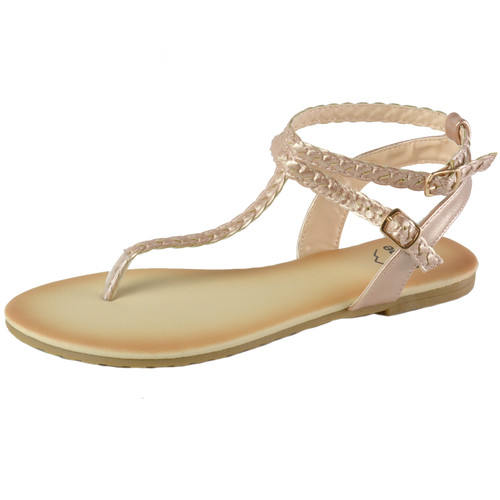 Alpine Swiss Alpine Swiss Womens Gladiator Sandals Braided T-Strap Slingback Roman Flats