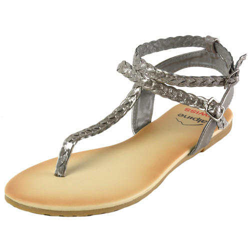 Alpine Swiss Alpine Swiss Womens Gladiator Sandals Braided T-Strap Slingback Roman Flats