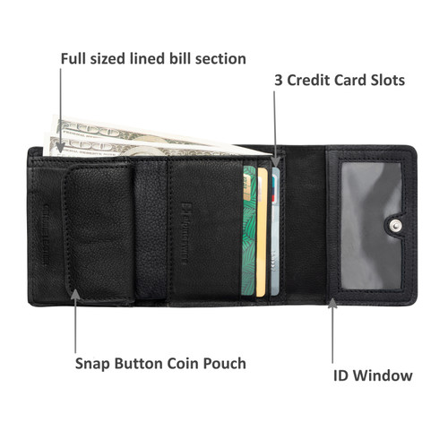 Alpine Swiss Alpine Swiss Womens RFID Wallet Genuine Leather Trifold ID Window Coin Pouch Card Case Small Compact Ladies Wallet