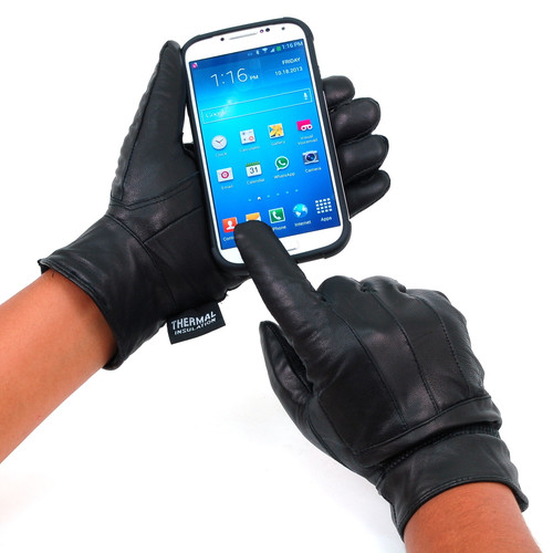 Alpine Swiss Alpine Swiss Womens Touch Screen Gloves Leather Phone Texting Glove Thermal Warm