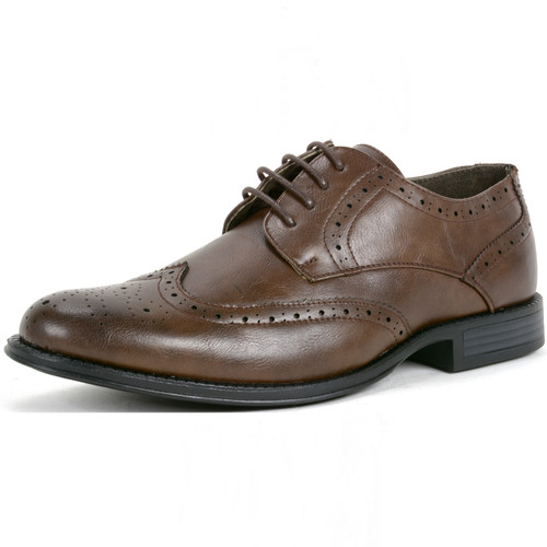 Alpine Swiss Alpine Swiss Zurich Mens Wing Tip Oxfords Two Tone Brogue Medallion Dress Shoes