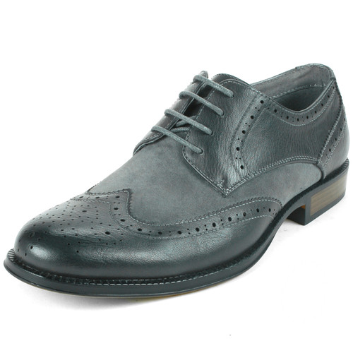 Alpine Swiss Alpine Swiss Zurich Mens Wing Tip Oxfords Two Tone Brogue Medallion Dress Shoes
