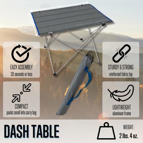 Alps Mountaineering Furniture Dash Table Deep Sea/Charcoal