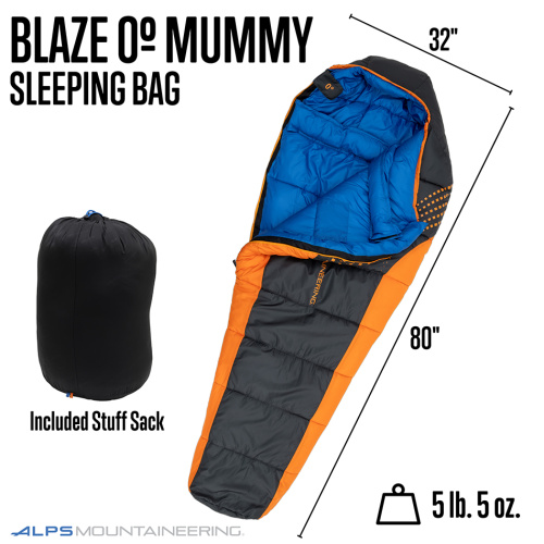 Alps Mountaineering Sleeping Bags Blaze 0º Charcoal/Orange