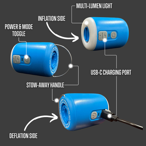 Alps Mountaineering Sleeping Pads Nano Air Pump Cyan
