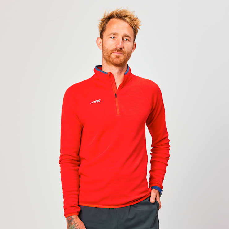 altra Men's Core Merino Wool 1/2 Zip Red