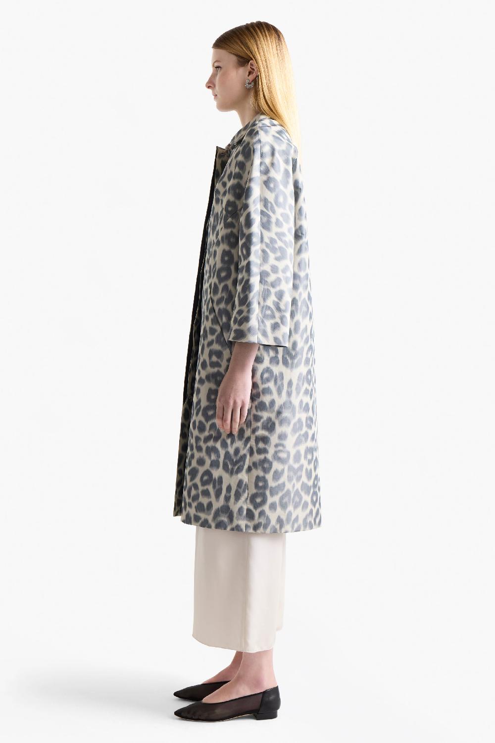 Altuzarra Adams Coat Antique Pearl Leopard