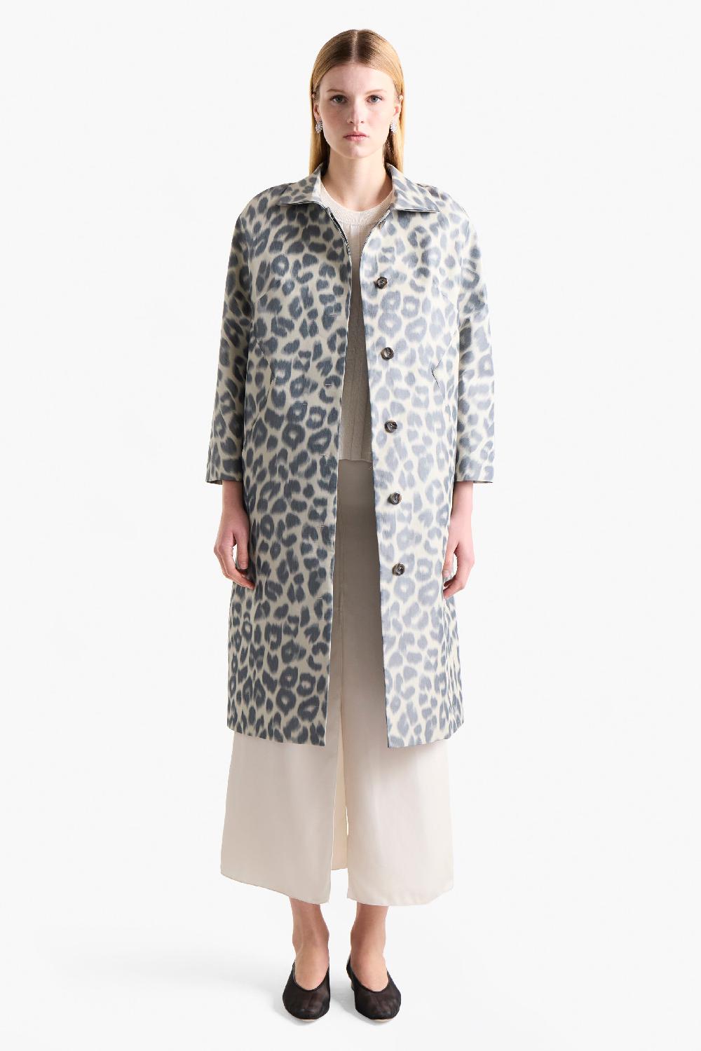 altuzarra Adams Coat Antique Pearl Leopard