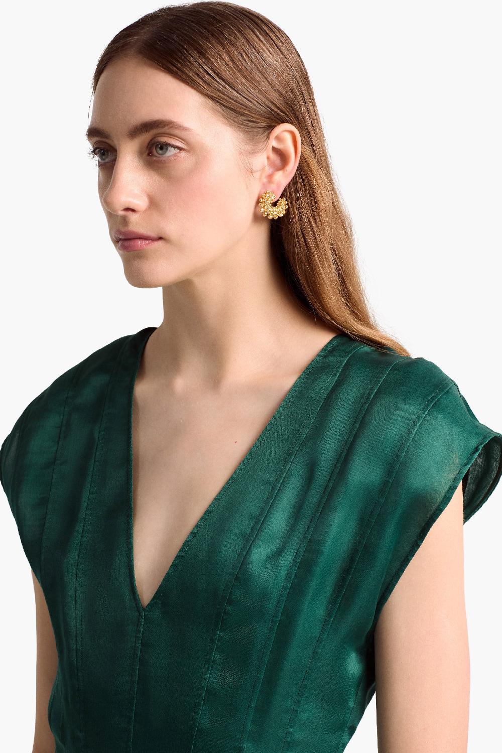 altuzarra Beaded Huggie Earring Gold