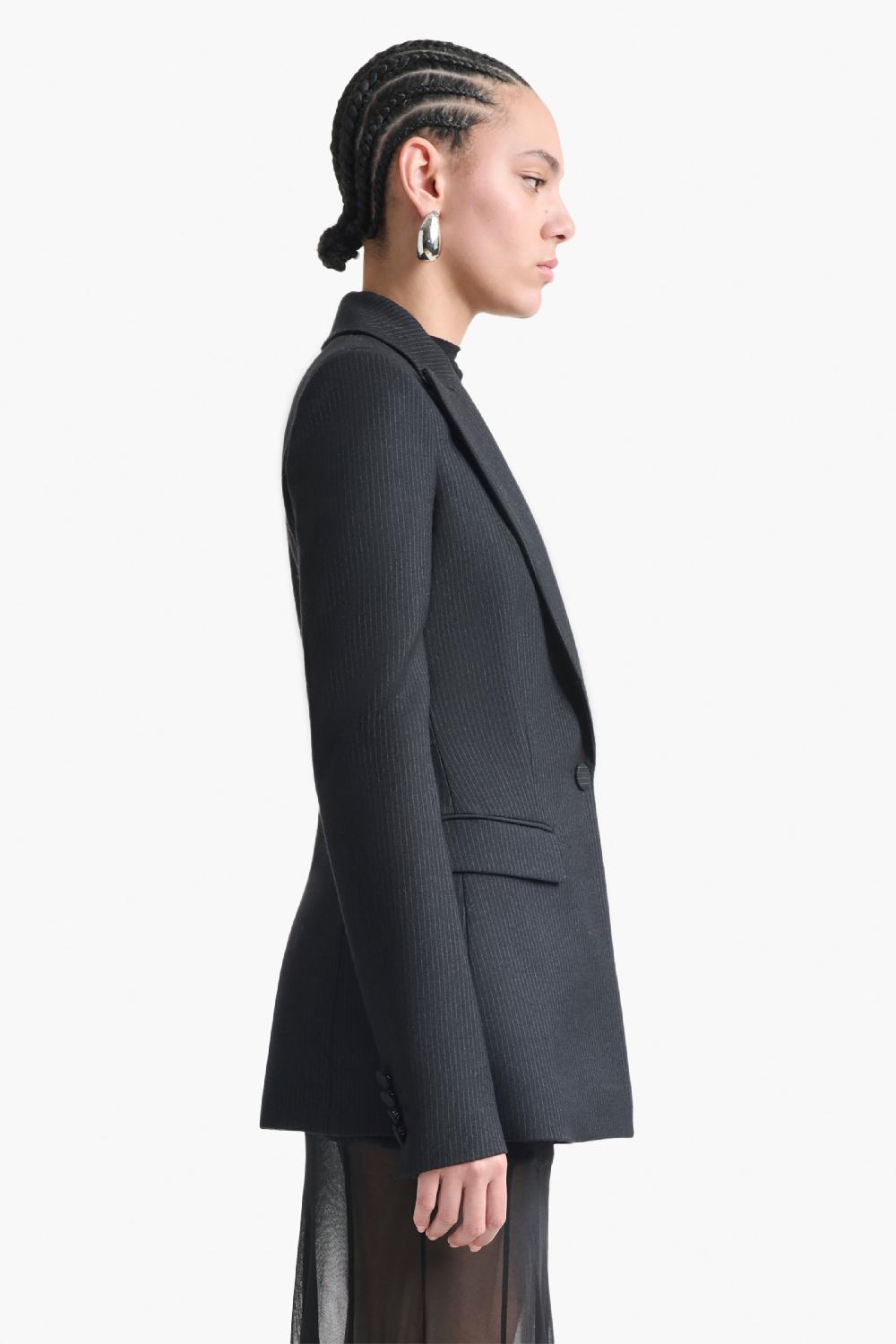 Altuzarra Beatty Jacket Black/Ivory Pinstripe