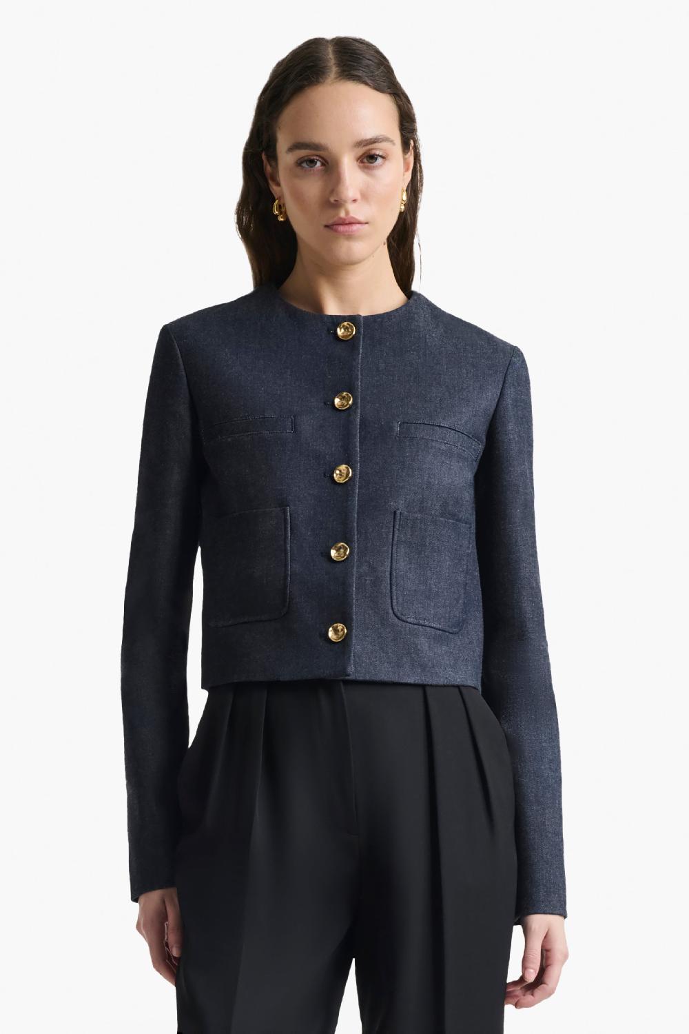 Altuzarra Bernadette Denim Jacket Berry Blue