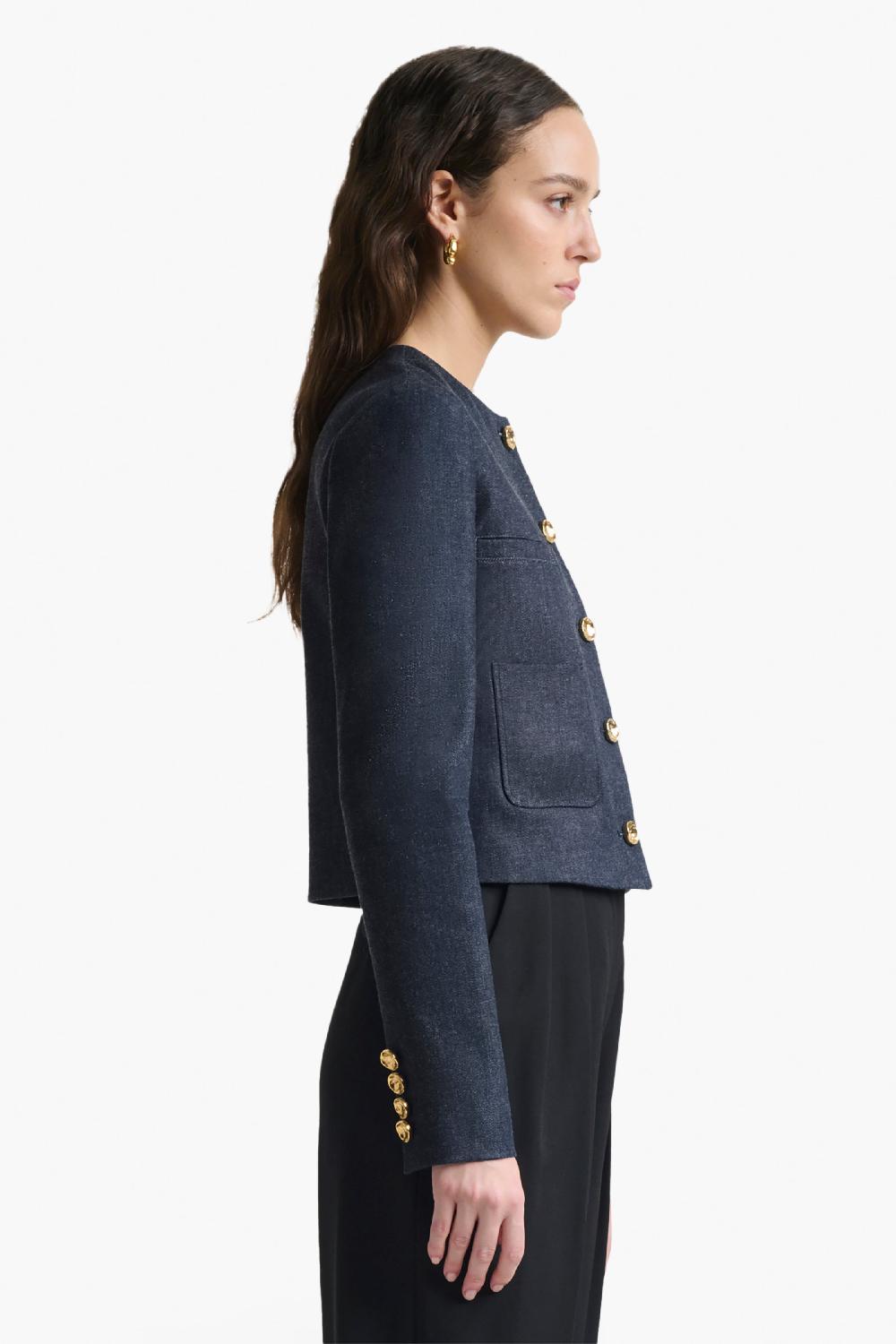 Altuzarra Bernadette Denim Jacket Berry Blue