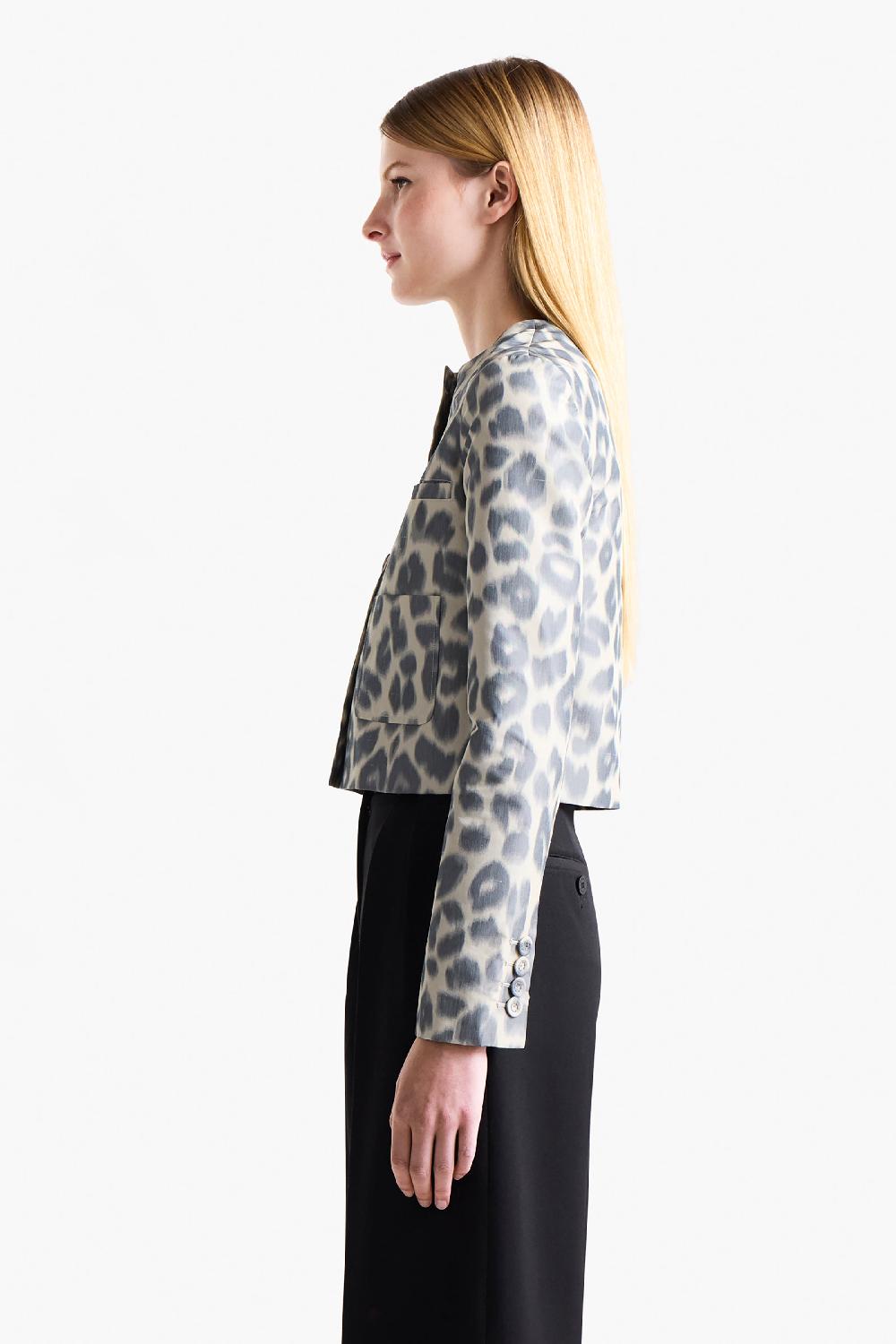 Altuzarra Bernadette Jacket Antique Pearl Leopard
