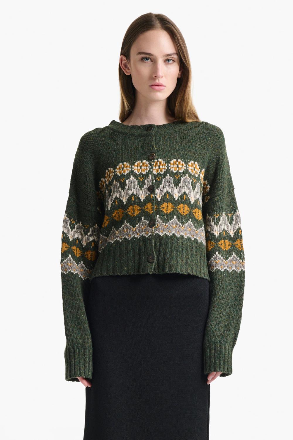Altuzarra Cammie Sweater Dark Forest Fairisle