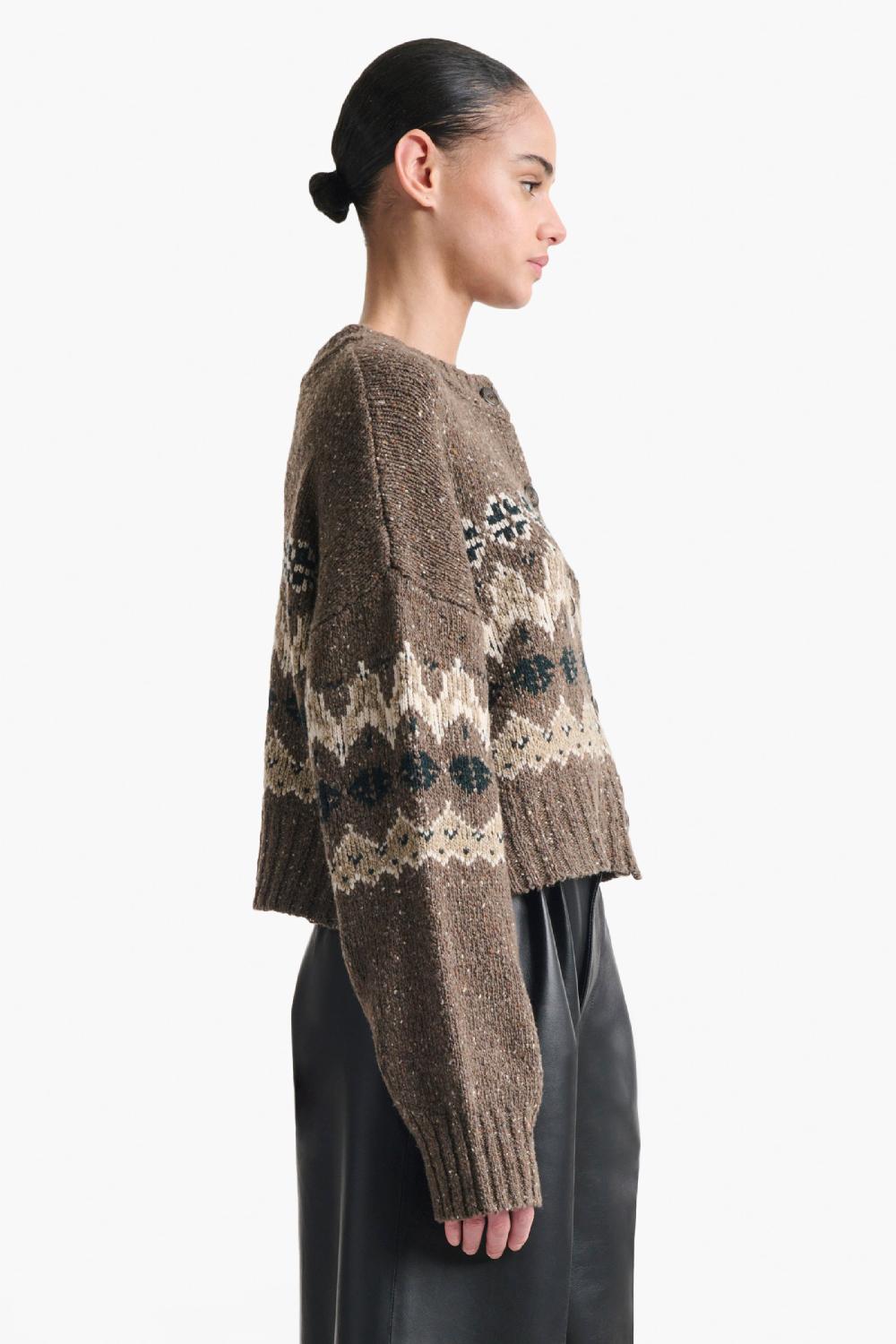 Altuzarra Cammie Sweater Oak Moss Fairisle