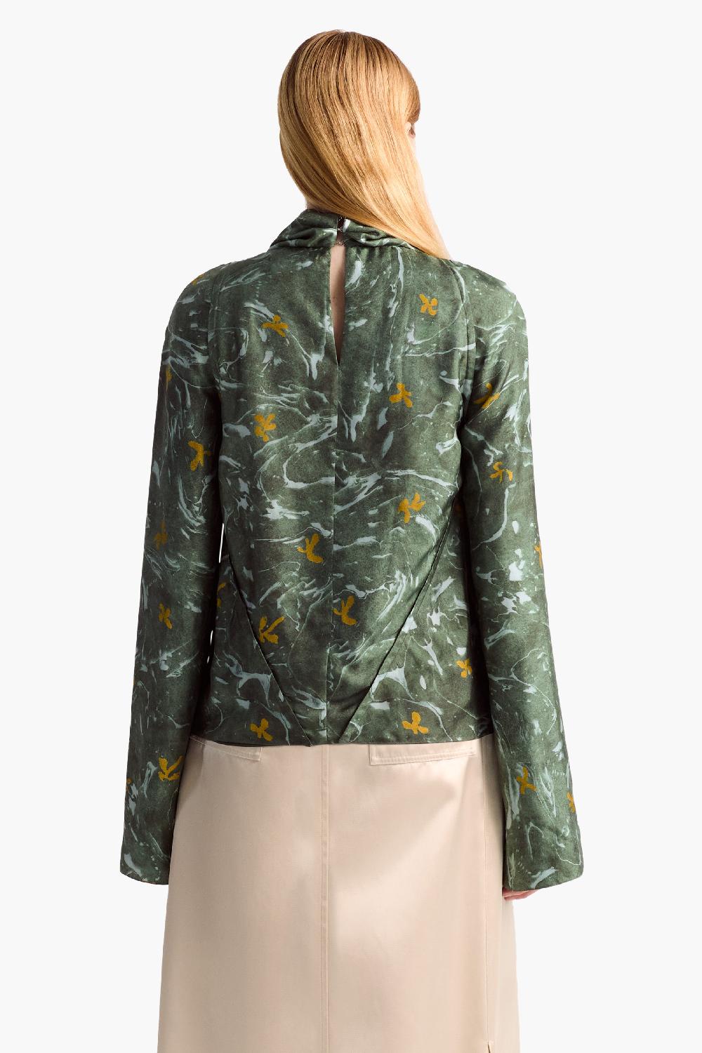Altuzarra Cara Top Monstera Marbled Floral