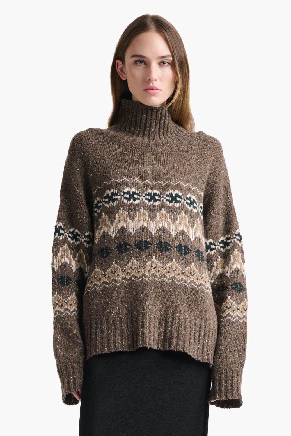 Altuzarra Cecie Sweater Oak Moss Fairisle
