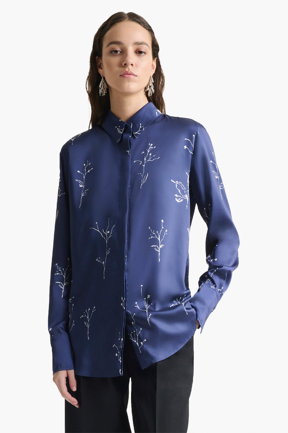 Altuzarra Chika Top Berry Blue Botanical