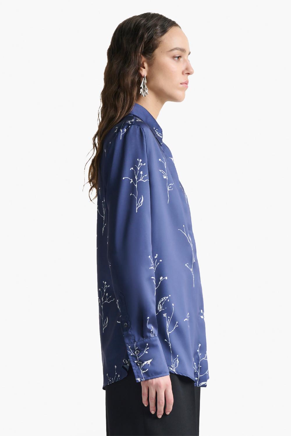 Altuzarra Chika Top Berry Blue Botanical