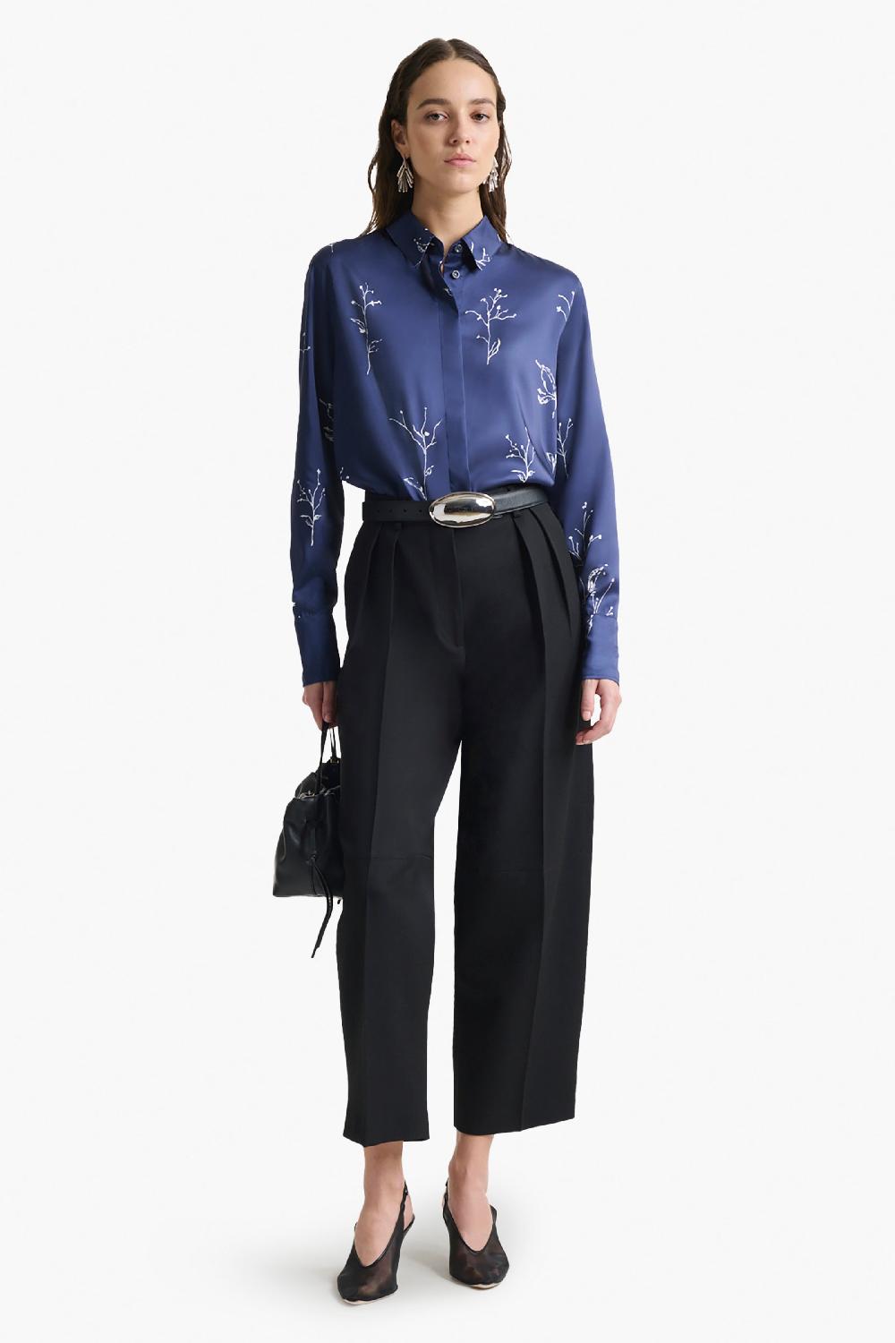 altuzarra Chika Top Berry Blue Botanical