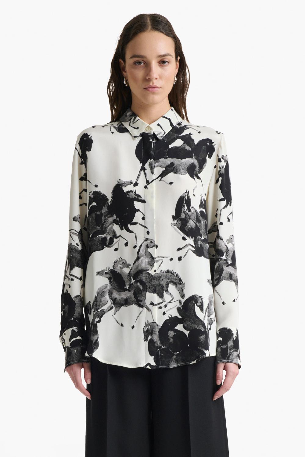 Altuzarra Chika Top Black Horses
