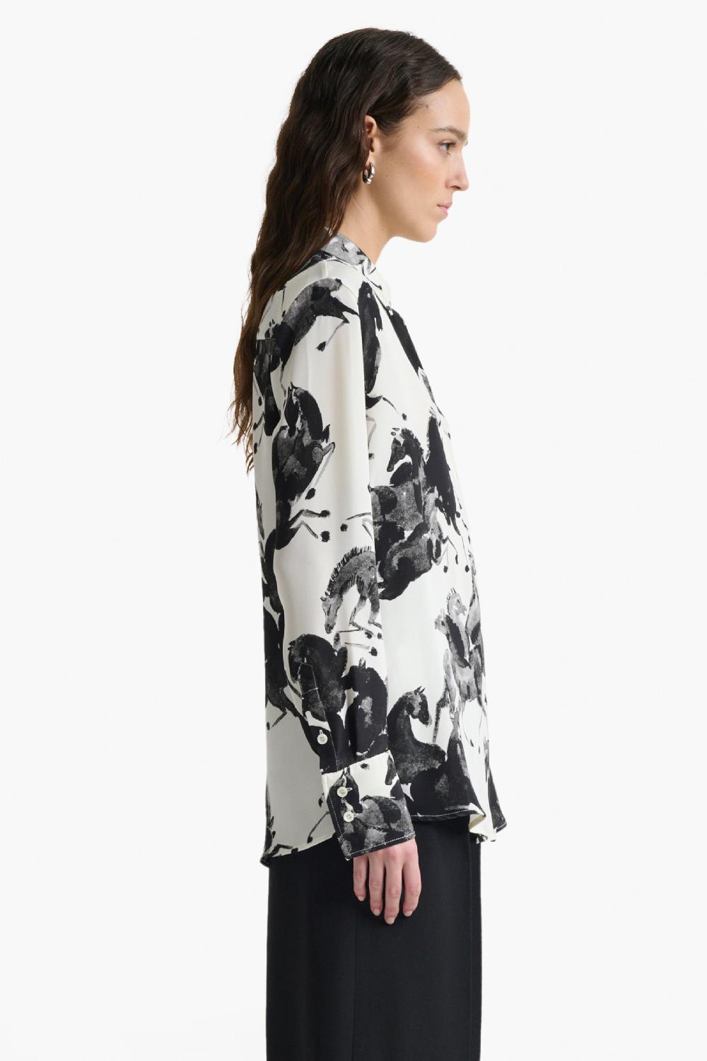 Altuzarra Chika Top Black Horses