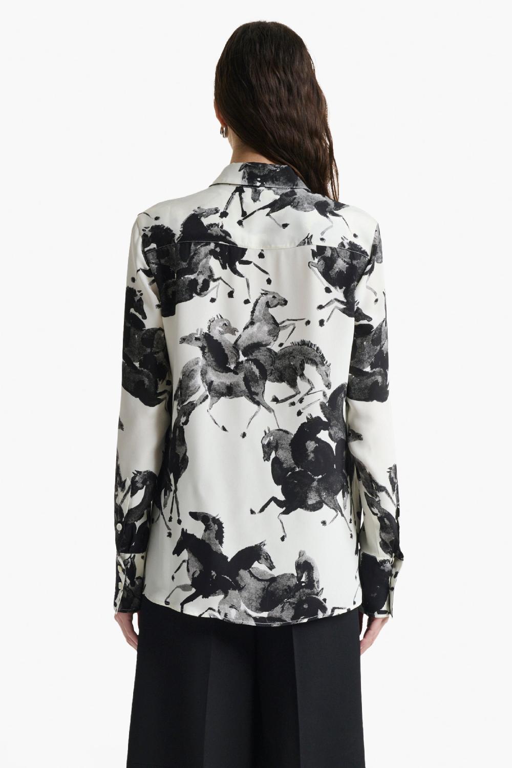 Altuzarra Chika Top Black Horses