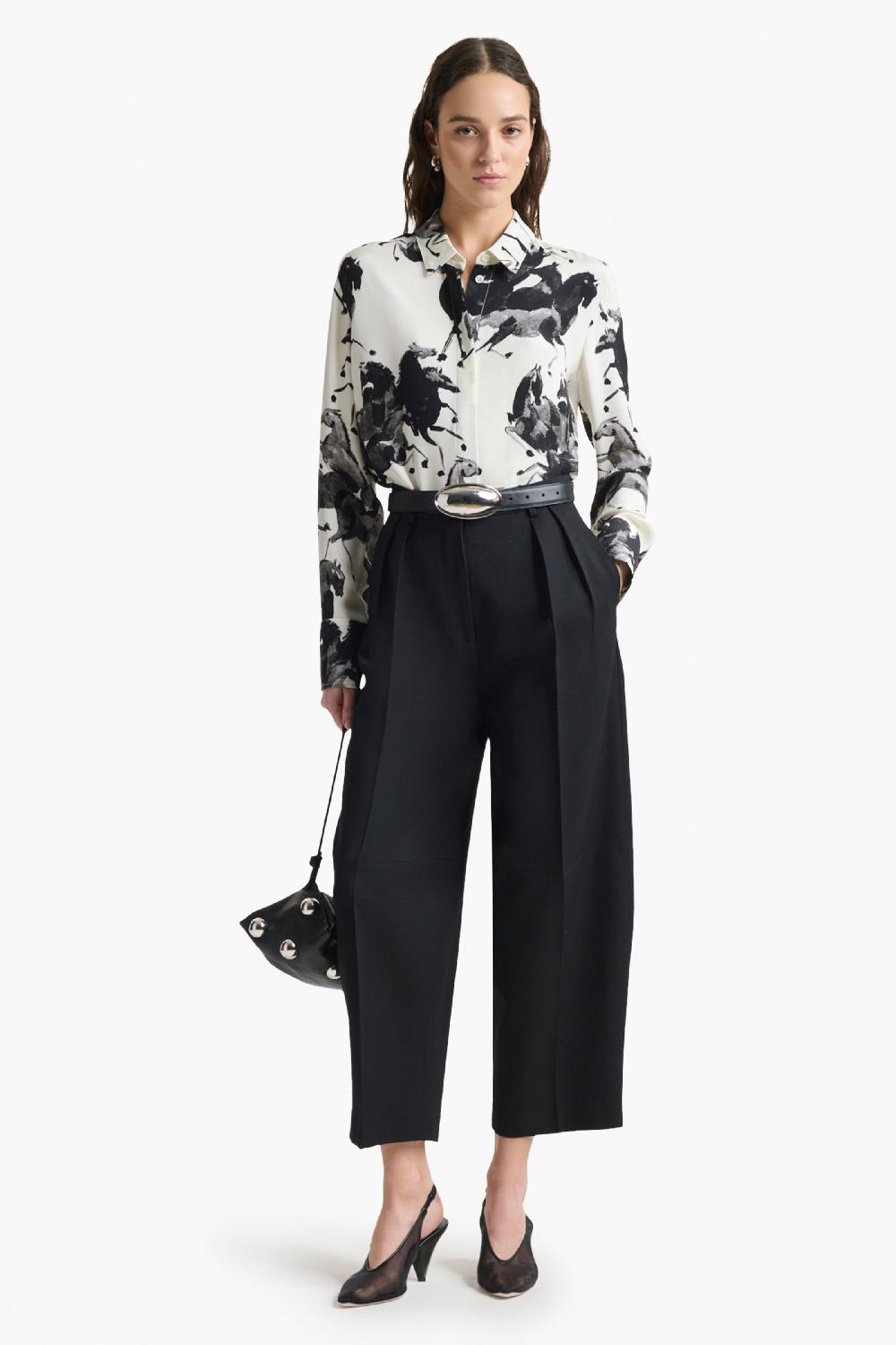 altuzarra Chika Top Black Horses