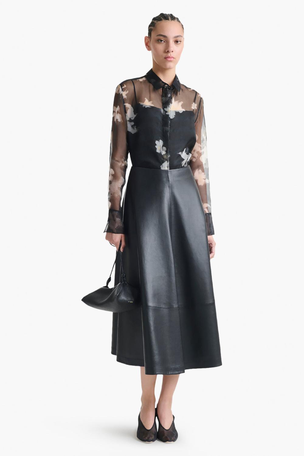 altuzarra Chika Top Black Inky Flowers